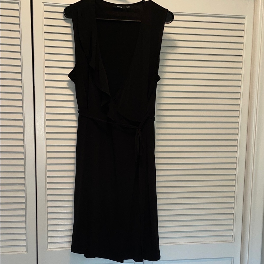 Apt. 9 Black Wraparound Midi Dress, XL